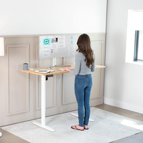 VIVO Electric Single Motor Standing Desk Frame for 41 to 74 in Table Tops, Memory Height Adjustment, Frame Only, White, DESK-E151EW VIVO