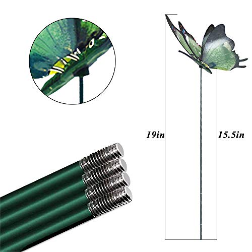 Giant Butterfly Garden Stakes Decorations Outdoor 3D Large Butterflies Lawn Decorative Yard Decor Patio Accessories Ornaments Gardening Art Christmas Whimsical Gifts (Pack of 4) FENELY