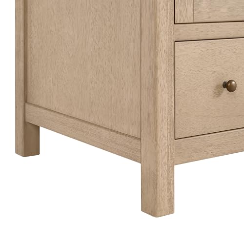 Alaterre Furniture Lucca 48 Inch Bathroom Vanity - Freestanding Cabinet Without Sink - Wood Bathroom Vanity with Large Bottom Drawer, 3 Small Drawers, and Soft-Close Doors (Natural) Alaterre Furniture
