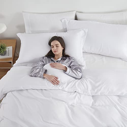 Hearth & Harbor White Duvet Cover King Size - 3 Piece Soft Double Brushed Bedding Set - Includes 1 King Duvet Cover with Button Closure 104x90 inches and 2 Pillow Shams Hearth & Harbor
