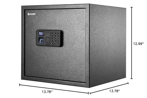 BILLCONCH Gun Safe with 6 Pistol Holders - Biometric, Key & App Unlock, Black Iron Safe with LCD Display & Voice Prompt, Removable Shelf & Foldable Gun Racks (1.4 Cubic Feet) BILLCONCH