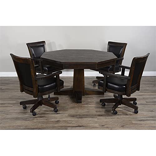 Pemberly Row Transitional Wood Game & Dining Table in Tobacco Leaf Pemberly Row