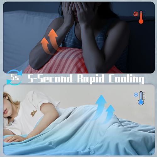 DOWNCOOL Cooling Comforter, White Cooling Blanket Twin Size, Cooling Duvet for Hot Sleeper, Breathable Summer Quilt, Lightweight Soft Q-Max>0.4 Arc-Chill Cool Comforter,68"X90" DOWNCOOL
