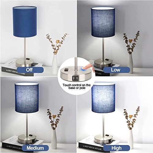 ๐ฎ๐ฌ๐ฎ๐ฏ ๐ก๐๐ช Set of 2 Touch Control Table Lamps with 2 USB & AC Outlet, 3-Way Dimmable Bedside Nightstand Lamps for Bedroom Living Room Nursery, 800 Lumens 5000K Daylight Bulbs Included Lynnoland