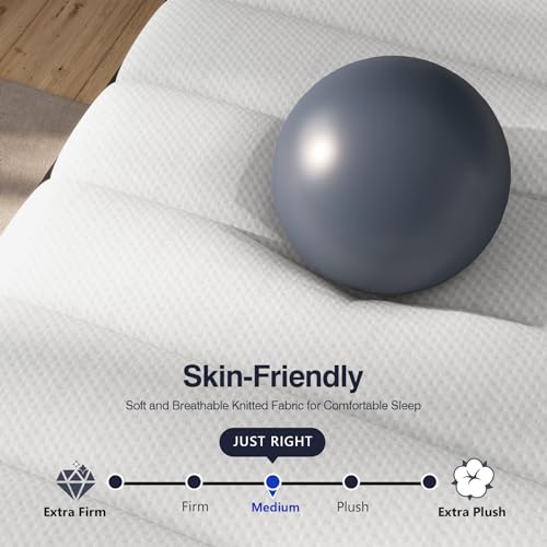 DIFAME King Size Mattress,16 Inch Hybrid King Mattress in a Box,Memory Foam Mattress King Size with Individual Pocket Spring,Medium Firm Mattress for Pressure Relief,Edge Support DIFAME