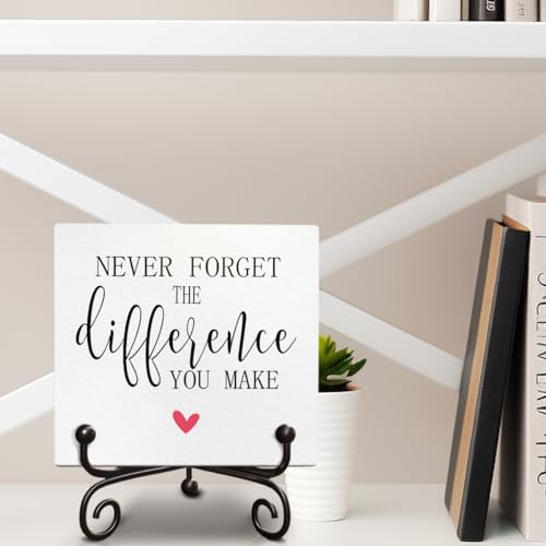 Inspirational Positive Quotes Office Wooden Signs Gift, Farmhouse Living Room Shelf Desk Decor Plaques, Thoughtful Wooden Sign Gift for Girl Friends Coworker, 5 X 5 Inches-B12 LeFohLon