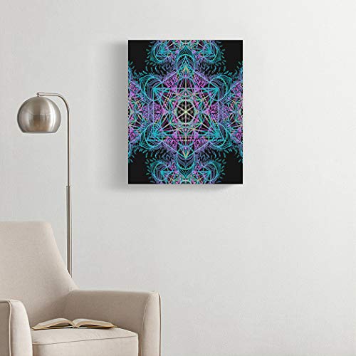 DIY 5D Diamond Painting Kits Sacred Geometry Symbols Circle in Vector Kaleidoscope Yoga Full Drill Painting Arts Craft Canvas for Home Wall Decor Full Drill Cross Gift 20X16 Inch Vooft
