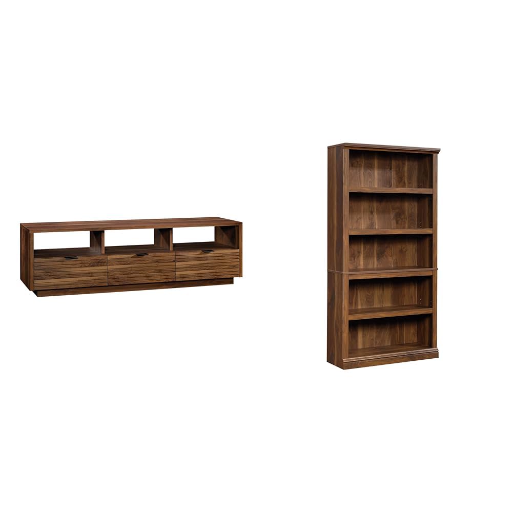 Sauder Harvey Park Credenza, for TVs up to 70", Grand Walnut finish Sauder