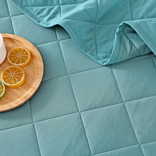 EVOLIVE Elastane Diamind Quilted All Season Light Weight Single Reversible Cooling Quilt/Comforter (Blue, Full/Queen) EVOLIVE