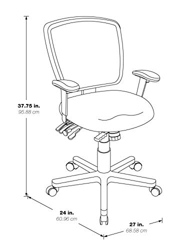 Office Star ProGrid Breathable Mesh Manager's Office Chair with Adjustable Seat Height, Multi-Function Tilt Control and Seat Slider, Mid Back, Coal FreeFlex Fabric Office Star Products
