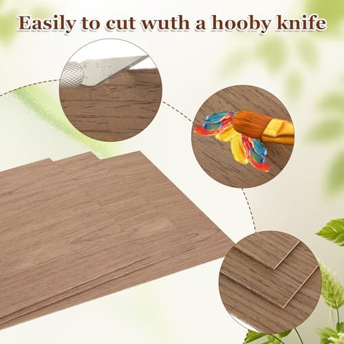 6Pcs 12 x 12 x 1/16 Inch Walnut Plywood Sheets Unfinished Plywood Sheet for Arts and Crafts, Painting, Pyrography, Wood Engraving, Wood Burning, Laser, Architectural Models ACXFOND