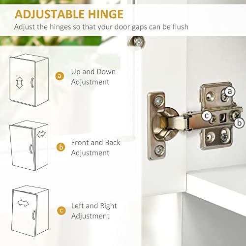 HOMCOM 67" Pantry Cabinet, Modern Kitchen Hutch, Freestanding Storage Cabinet with Glass Doors, Adjustable Shelves and Drawers, White HOMCOM