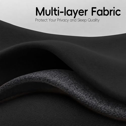 Jilron Room Divider Curtain Ceiling Curtain Track Set for Blackout and Privacy (Black Curtain + Black Track) 106" W x 84" L -1 Piece Jilron