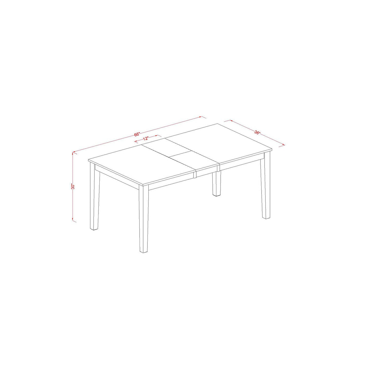 East West Furniture NINO7-BCH-W 7Pc Dinette Set Includes a Rectangle 54/66 Inch Family Table with Butterfly Leaf and 6 Wood Seat Dining Chairs, Black and Cherry Finish East West Furniture