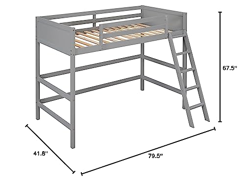 Merax Twin Size Junior Loft Bed with Slide Wood Loft Bunk Bed for Girls Boys,Space Saving Gray Merax