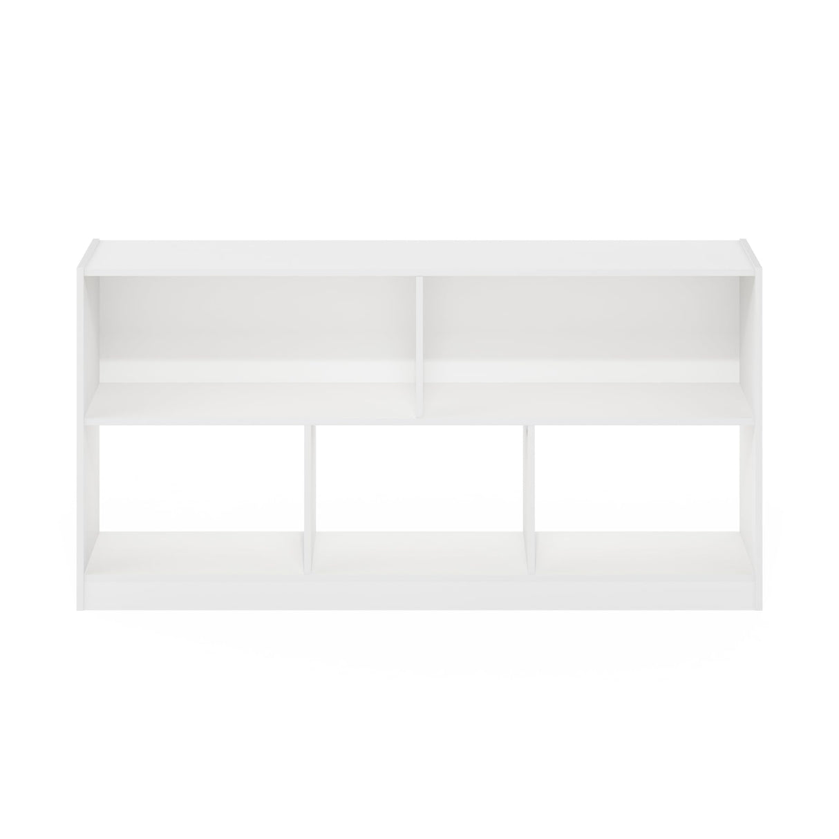 Furinno DALY Book Shelf, 5-Cube Bookshelf, Horizontal Cube Storage Organizer Bookcasde, 10.9 x 47.2 x 23.6, for Living Room, Bedroom, Home Office, White Furinno