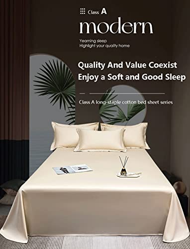 TEVTEV Flat Sheet 500 TC 100% Long Staple Cotton Satin Flat Top Sheet Only Super Soft Satin Bedding Bed Sheet for Single/Twin Full/Double Queen King Bed (Color : Blue, Size : 48x74cm-19x29 x2) TEVTEV