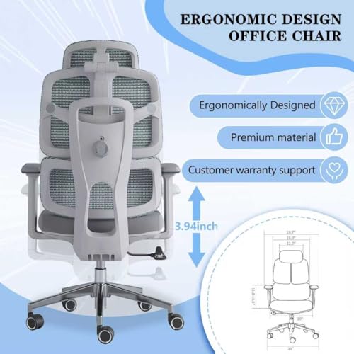 Ergonomic Office Chair 500 LBS Home Mesh Office Chair Comfortable Gaming Desk Chairs Adjustable 90-125° Tilt Rolling Computer Chairs with Wheel 3D Armrest ESaure
