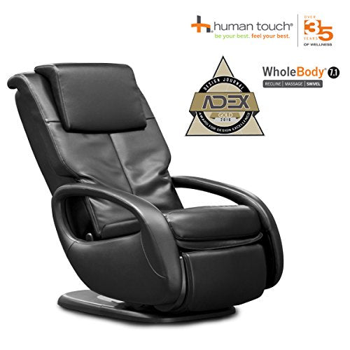 Human Touch WholeBody 7.1 Living Room Recliner Massage Chair - Full Body Professional Grade Personal Massage - Relaxation w Heat for Targeted Stress + Muscle Pain Relief with Foot Calf - Black Human Touch
