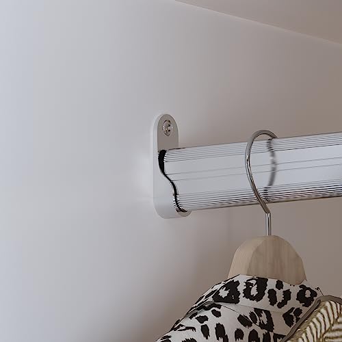 Hitow Mirror Wardrobe Armoire with Drawers, Wardrobe Armoire Closet with Glass Full Length Mirror Doors Drawers & Hanging Rod, Wood Wardrobe Clothes Storage Cabinet for Bedroom, White Hitow