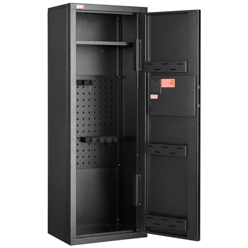 VEVOR 6-8 Rifles Gun Safe, Rifle Safe with Lock & Digital Keypad, Quick Access Tall Gun Storage Cabinet with Removable Shelf, Rifle Cabinet for Home Rifle and Shotguns VEVOR