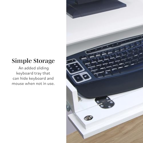 Walker Edison Modern Wood Computer Writing Desk Storage File Drawer Office Home Office Workstation Small, 48 Inch, White Walker Edison