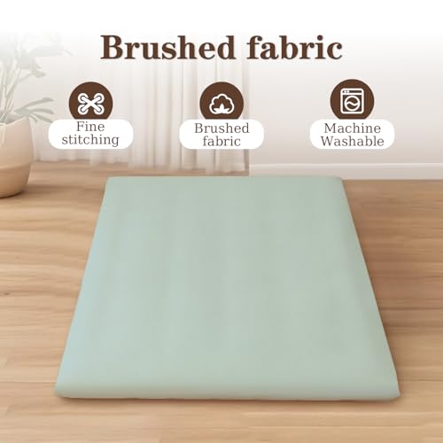 imflmats Japanese Floor Futon Mattress Cover with Zippered Twin Size 82" L x 41" W Portable Camping Mat Washable Tatami Mattress Cover Green imflmats