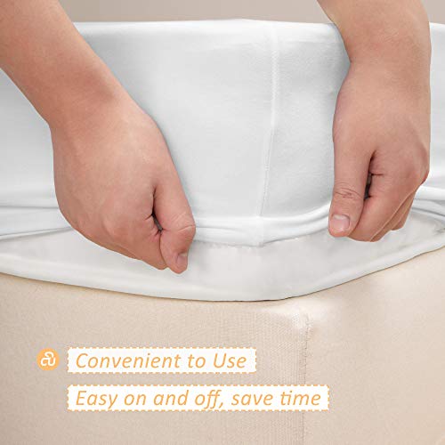Stretch Jersey Box Spring Cover Wrap Around, Bed Skirt Alternative, Ultra Soft & Wrinkle Resistant, Queen/Queen XL, White Mrs Awesome