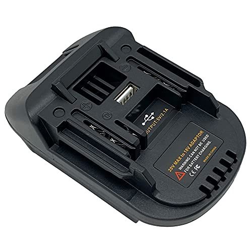 Battery Adapter for Makita 18V Lithium-Ion Cordless Tools, Convert for Milwaukee M18 18V or Dewalt 18V 20V Lithium Battery to Makita 18-volt BL1830 BL1850 LXT Battery Converter, w/ USB Charge Port QINIZX