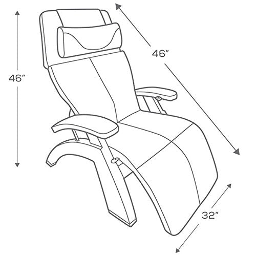 Perfect Chair Human Touch PC-420 Classic Manual Plus Series 2 Dark Walnut Wood Base Zero-Gravity Recliner - Espresso Premium Leather Human Touch