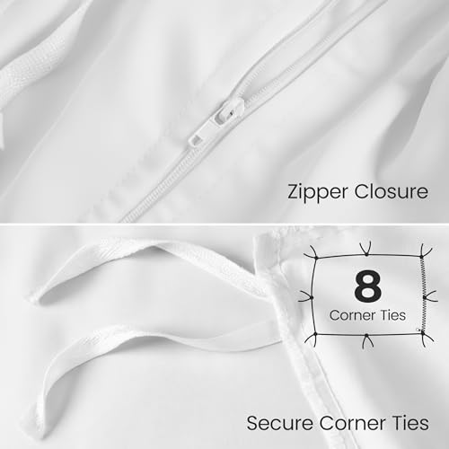 Utopia Bedding Duvet Cover Queen with Fitted Sheet (60x80) - 2 Pillow Case Standard - All Season Luxury Bed in a Bag with Zippered Duvet Cover - No Comforter (White) Utopia Bedding