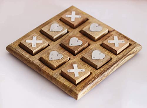 Tic Tac Toe Wooden Board Game, Table Toy Player Room Decor Tables Family XOXO Decorative Pieces Adult Rustic Kids Play Travel Backyard Discovery Night Level Drinking Romantic Decorations. EARTHLY HOME
