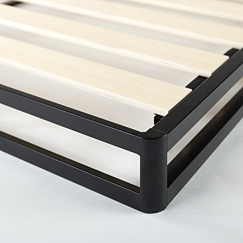 ZINUS Metal Box Spring with Wood Slats, 4 Inch Mattress Foundation, Sturdy Steel Structure, Easy Assembly, King Zinus