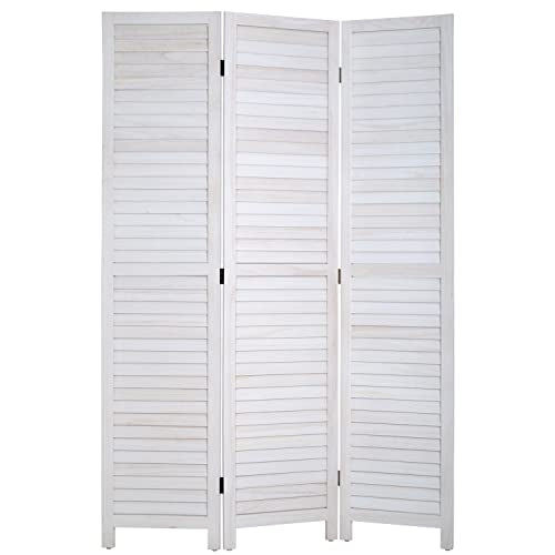 3 Panel Room Divider Privacy Screen 5.57 Ft Tall Privacy Wall Divider 66.9" x 15.7" Each Panel Folding Wood Screen for Home Office Bedroom Restaurant FDW