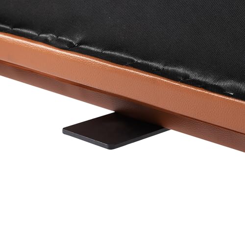 Trygoal Futon Sofa Bed, Convertible Futon Couch with Adjustable Backrest, 68.31” Folding Sofa Bed with 2 Pillows & Metal Legs, Sleeper Loveseat with Armrest for Home Office, Brown Trygoal