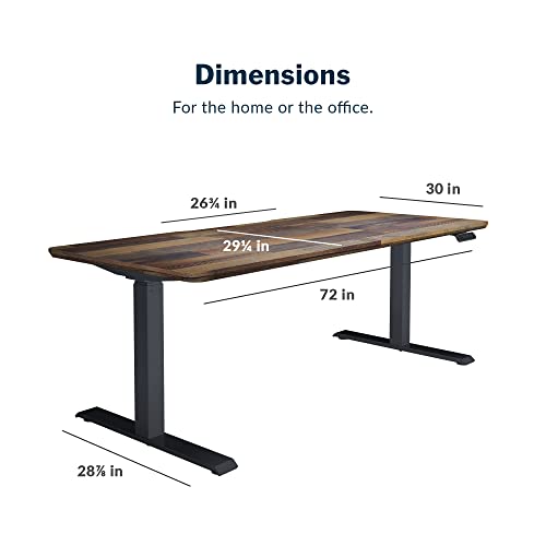 Vari Classic Electric Standing Desk - VariDesk Height Adjustable Sit/Stand Desk - Dual Motor with Memory Presets, Stable T-Style Legs - Gaming or Home Office Workstation - 72”x30”, Reclaimed Wood Vari