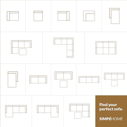 SIMPLIHOME Rex 3-Seater Modular Sofa in Full-Grain Genuine Leather, Sienna, 122-inches Wide, Handcrafted Modern-Style Leather Couch for Living Room and Family Room SIMPLIHOME