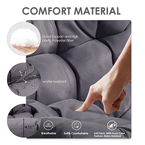 NICESOUL® Egg Chair Indoor Outdoor Patio Wicker Hanging Egg Chair Swing Egg Basket Chairs with Stand UV Resistant Cushions 350lbs Capacity for Outside Backyard Balcony Xmas Gift NICESOUL