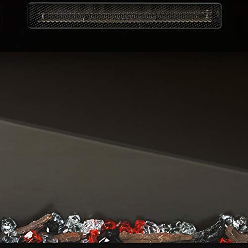 Mystflame 60 inch Electric Fireplace, Recessed and Wall Mounted Slim Electric Fireplace, 750/1500 Watt Heater Fireplace, Log & Crystal Hearth, Adjustable Realistic Flame, Remote Control & Touch Screen Mystflame
