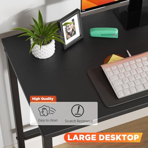 PayLessHere 39 Inch L-Shaped Computer Desk,Gaming Desk with Durable Metal Frame,Corner Desk with Reversible Storage Shelves for Home Office Gaming Study,Black (39 inch) PayLessHere