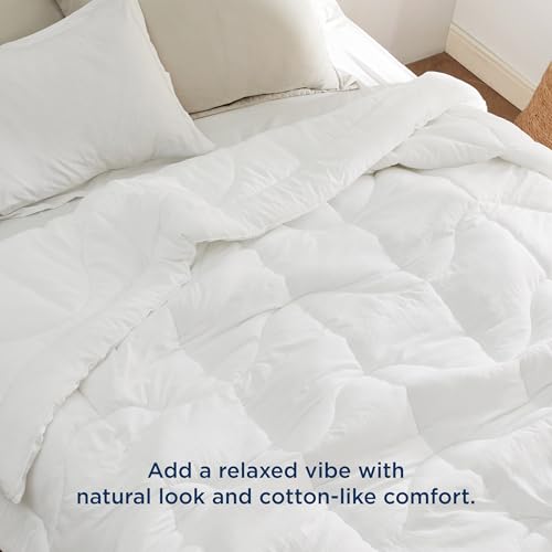 Bedsure Queen Comforter - Comforters Queen Size for All Season, Ultra-Soft Down Alternative & Prewashed Duvet Insert with 4 Tabs - Machine Washable, White, 88x88 Inches Bedsure