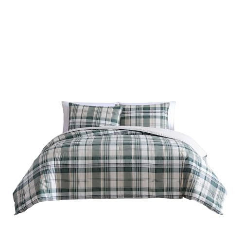 Eddie Bauer - King Comforter Set, Reversible Cotton Bedding with Matching Shams, Plaid Home Decor for All Seasons (Timbers Green, King) Eddie Bauer