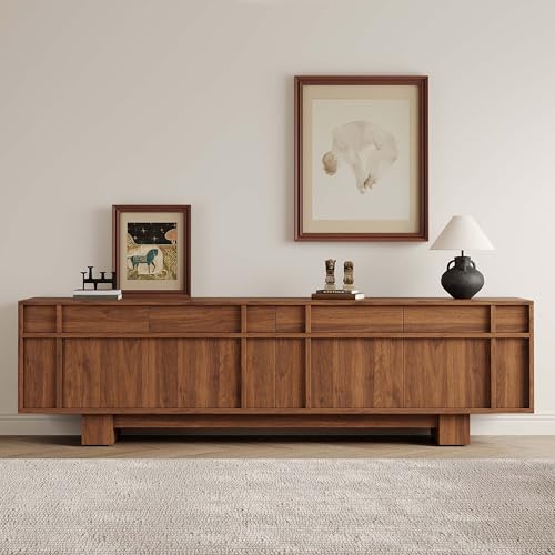 VAFON 70.87" TV Stand with Storage and Shelves for 55-70 inch TV, Wood Entertainment Center with Doors and Drawers, Mid Century Modern Console Table, for Living Room & Bedroom VAFON