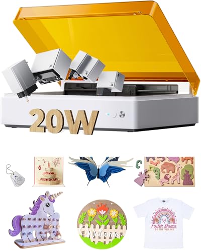 xTool M1 Ultra Laser Engraving Machine, 4-in-1 Craft Machine with 20W Laser Engraver, Inkjet Printing, Blade Cutting, Pen Drawing, Support Rotary Engraving on Tumblers - Advanced Bundle