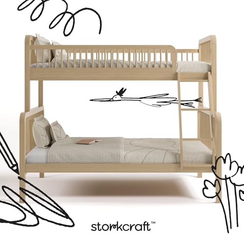 Storkcraft Pasadena Deluxe Twin-Over-Full Wood Bunk Bed (Driftwood) – GREENGUARD Gold Certified, Durable Wood Construction for Kids Bedroom, Space Saving Design, Fits Twin and Full Mattresses Storkcraft