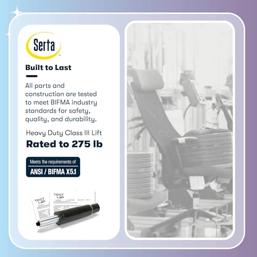 Serta Bryce Executive Office Chair, Ergonomic Computer DeskChairs with Patented AIR Lumbar Support, Comfy Body Pillows, Height Adjustable, Swivel Base with Wheels, Bonded Leather, Black Serta