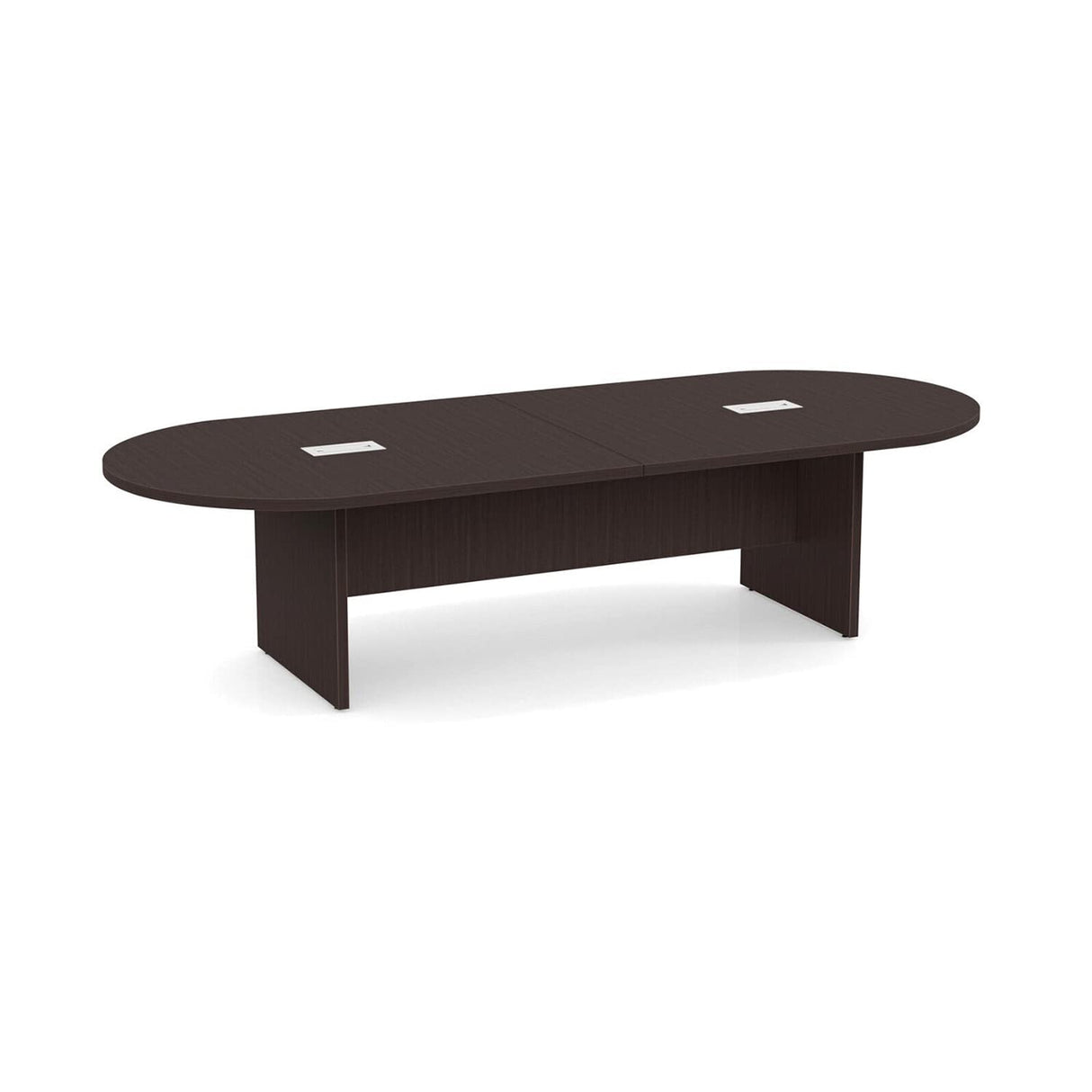 Thaweesuk Shop New Espresso Finishes 10 FT Modern Executive Racetrack Shaped Conference Room Table Panel Legs Laminate Grommets Boardroom 2 Power Data Modules White Meeting Desk Oval Hardwood Office WoodArtSupply