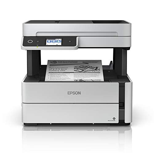Epson EcoTank ET-M3170 Wireless Monochrome All-in-One Supertank Printer with ADF, Fax and Ethernet PLUS 2 Years of Unlimited Ink*, White Epson