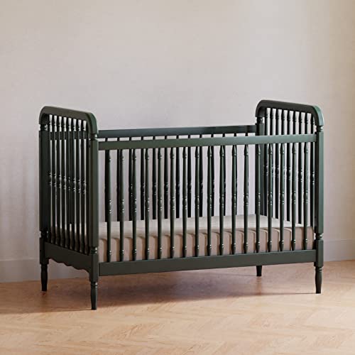Namesake Liberty 3-in-1 Convertible Spindle Crib with Toddler Bed Conversion Kit in Forest Green, Greenguard Gold Certified (M7101FRGR) NAMESAKE