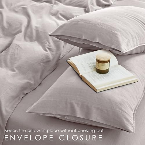 AGGBEERY 100% French Linen Sheets Natural Linen King Size Sheets Set, Breathable and Durable for Hot Sleepers, 4 Pcs Bed Sheets with 16 Inch Deep Pocket - 1 Flat Sheet, 1 Fitted Sheet, 2 Pillowcases AGGBEERY